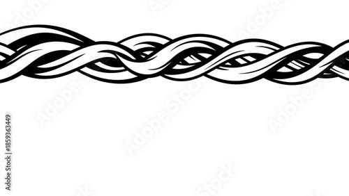 Black and White Rope Illustration.