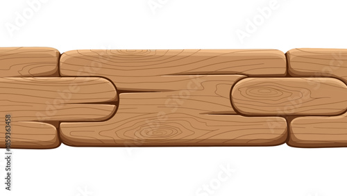 Wooden Planks Interconnected in a Row.