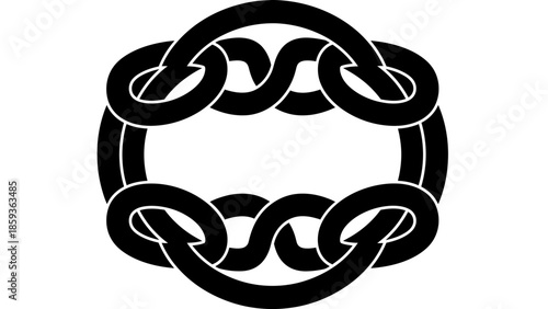 Black Chain Links Forming a Circle.
