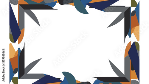 Colorful Origami Birds Forming Square Frame.