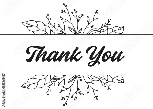 Thank you card template, thank you message with flowers, Minimalist Thank You Cards Compliment, Thank You Greeting Card, Thank You calligraphy, Cute Thank You  ideas, Dankes karte vorlage. 7x5 inches