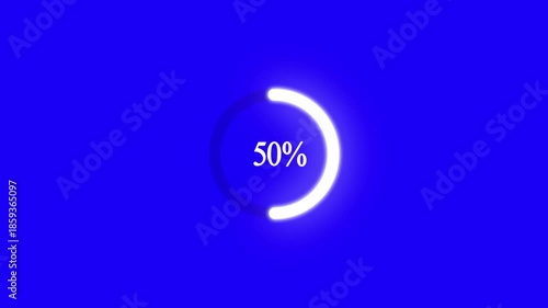 Circle loading animation with blue background, Circle loading icon, circle loading with alpha channel in 4k.
