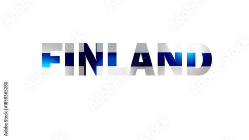 Finland Text With Flag Isolated On Transparent PNG Background