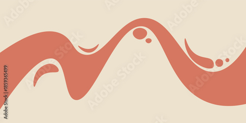 Abstract orange smooth stains and dots decorative background. Simple fluid shapes backdrop