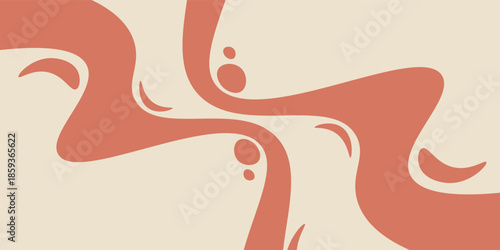 Abstract orange smooth stains and dots decorative background.