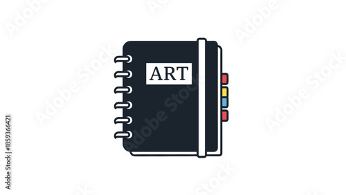 Black Art Sketchbook with Color Tabs.