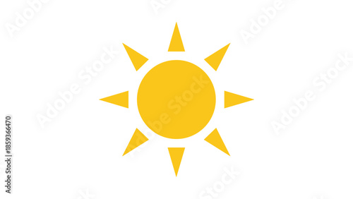 Bright Yellow Sun Icon Illustration.