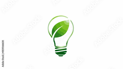 Green Light Bulb Eco Friendly Concept.