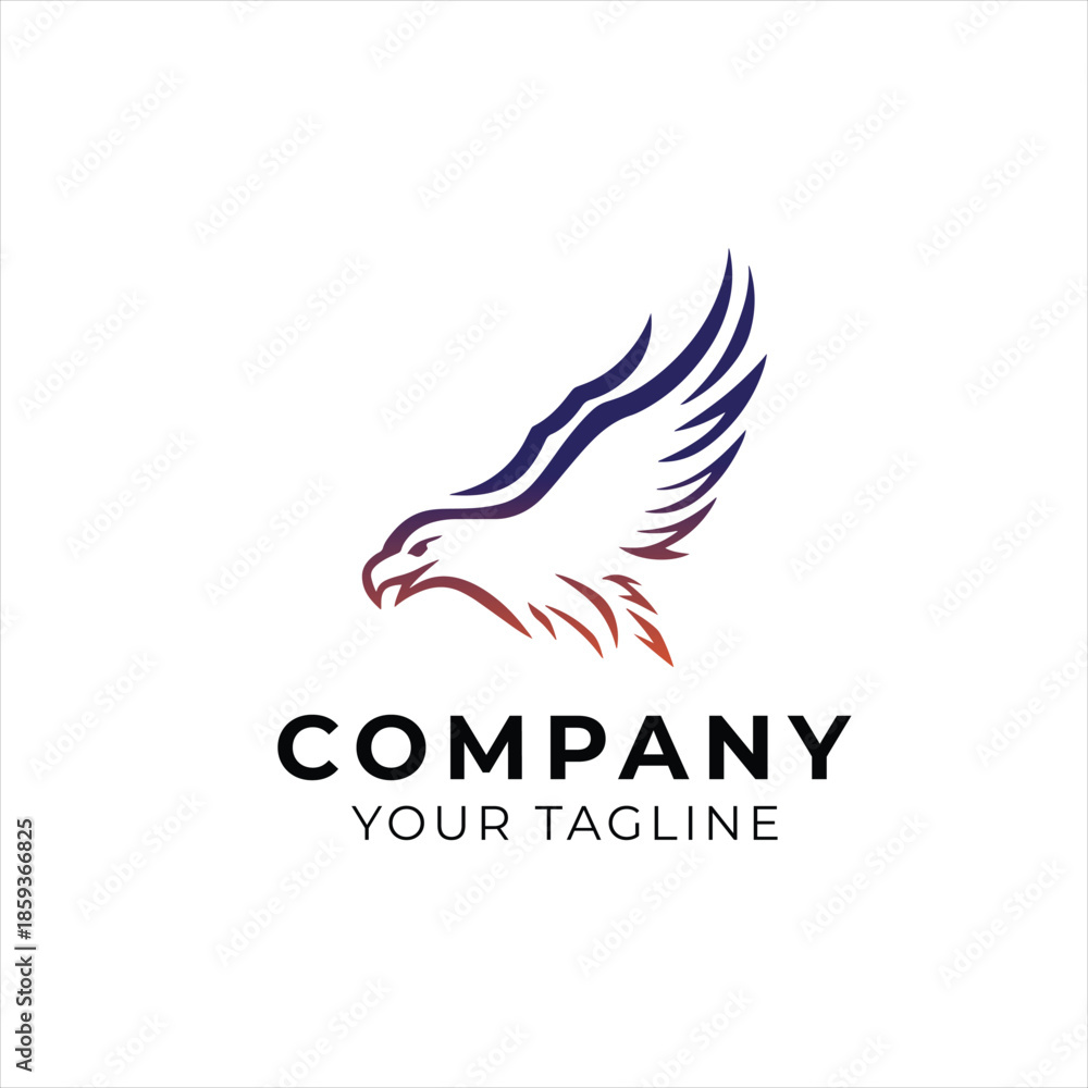 Fototapeta premium Eagle Wing Logo Vector – Dynamic Speed and Motion Symbol