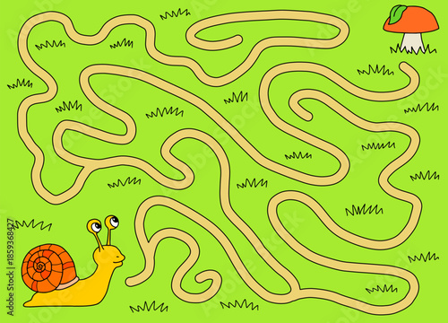 Snail maze graphic color sketch illustration vector 