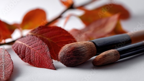 Autumn makeup brushes
