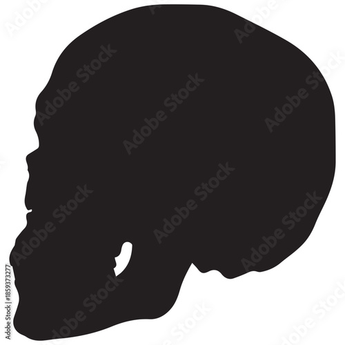 Black silhouette of a human head in profile