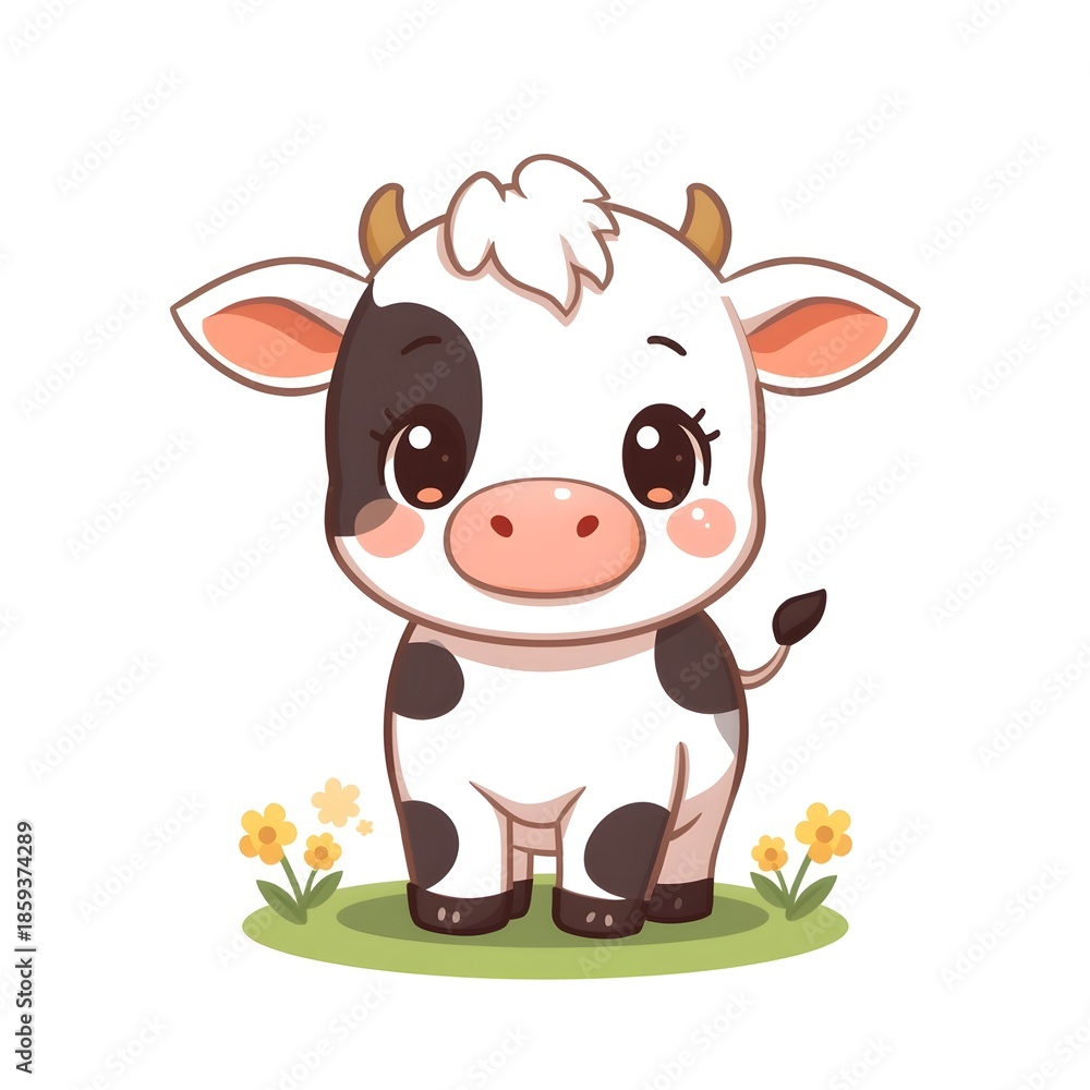 Fototapeta premium cute cow cartoon vector icon