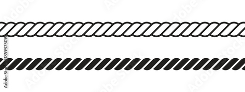 Twisted Rope Cable Icon Set for Nautical and Industrial Themes