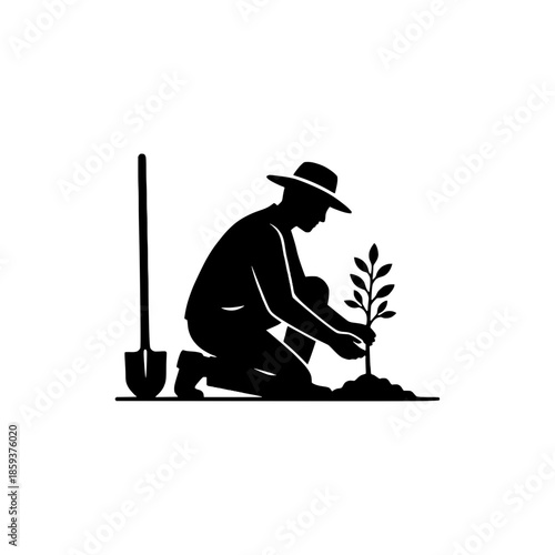 Tree Planting Reforestation Silhouette