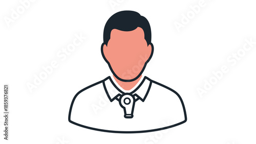 Flat vector illustration of a faceless person in shirt and tie. Minimal design