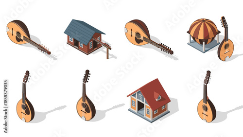 Isometric musical instruments and houses: mandolin design with unique structures