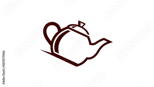 A simple, brown, vector-style image of a teapot on a white background