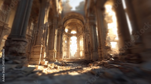 Ruined cathedral interior