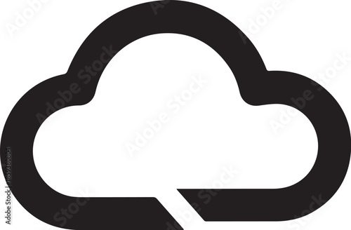 Outline cloud icon vector shape