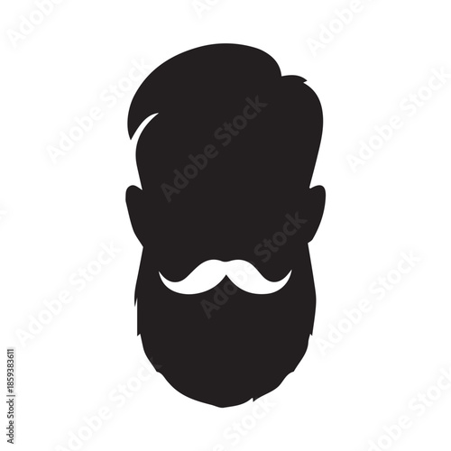 vector barber face shape silhouette