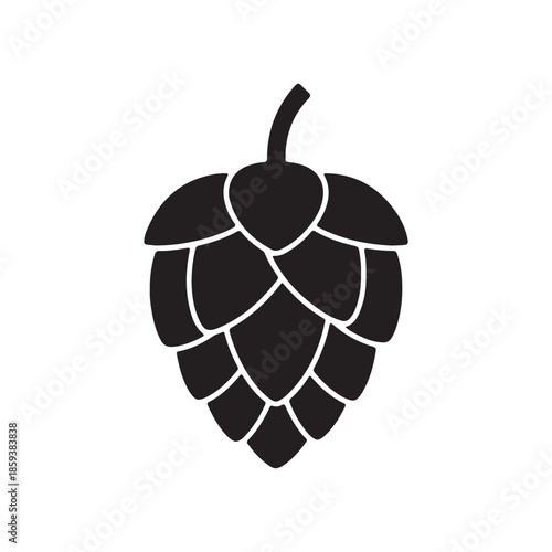 Hops silhouette icon vector flat design