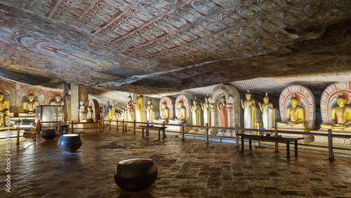 Dambulla, Sri lanka MARCH 06, 2025: Statues and murals in Dambulla Cave Temple, Dambulla, Sri Lanka