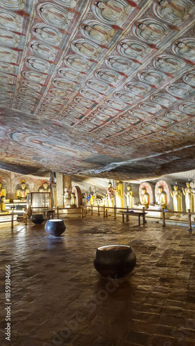 Dambulla, Sri lanka MARCH 06, 2025: Statues and murals in Dambulla Cave Temple, Dambulla, Sri Lanka