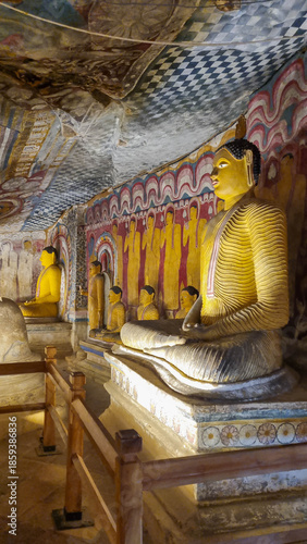 Dambulla, Sri lanka MARCH 06, 2025: Statues and murals in Dambulla Cave Temple, Dambulla, Sri Lanka