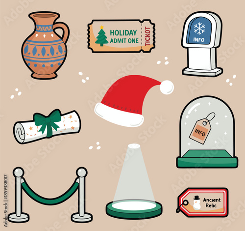 Collection of Museum and Holiday Icons.