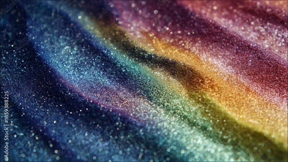 Fototapeta premium Vibrant Rainbow Colored Glittery Background with Sparkling Particles.