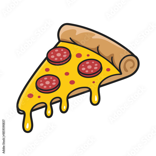 Single slice of pepperoni pizza