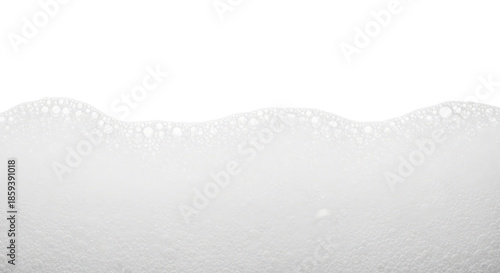 Abstract white soap bubble foam texture border for hygiene, washing, and cleaning product concepts. isolated PNG with Transparent Background
