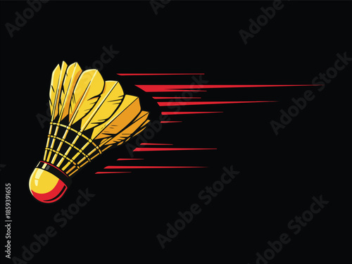 Dynamic Badminton Shuttlecock in Motion Action Sports Image