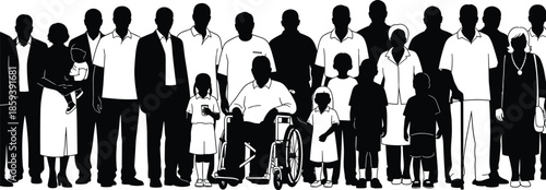 Silhouette of camel caravan walking on desert sand dunes isolated on white background for middle eastern travel and safari design