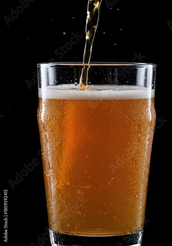Wallpaper Mural Freshly poured craft ale beverage displayed prominently, emphasizing the textured condensation and smooth liquid in the glass vessel ,bar ,texture ,detail Torontodigital.ca