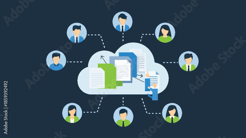 People collaborating on a document in a cloud computing environment