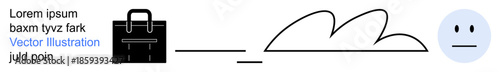 Workflow, decision-making, business processes, project planning, goal tracking, emotion analysis. A briefcase, line cloud and face emotion are . Workflow and decision-making concept