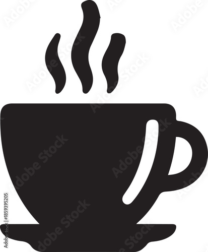 Cup of hot coffee and tea with steam vector illustration