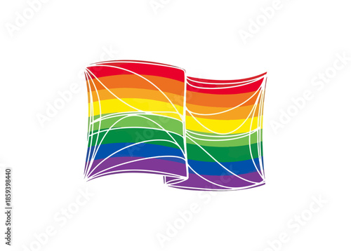 Rainbow flag illustration colorful symbol concept