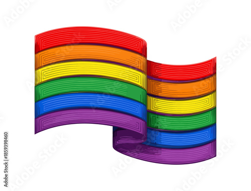 Rainbow flag illustration graphic design isolated on black background