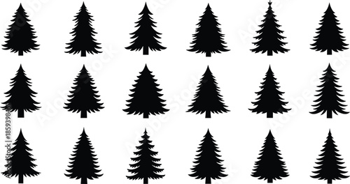 Technical boat blueprints, beach activity silhouettes, Christmas tree icons, bathroom plumbing fixtures, bucket set, and diverse user avatar profile vector illustrations,