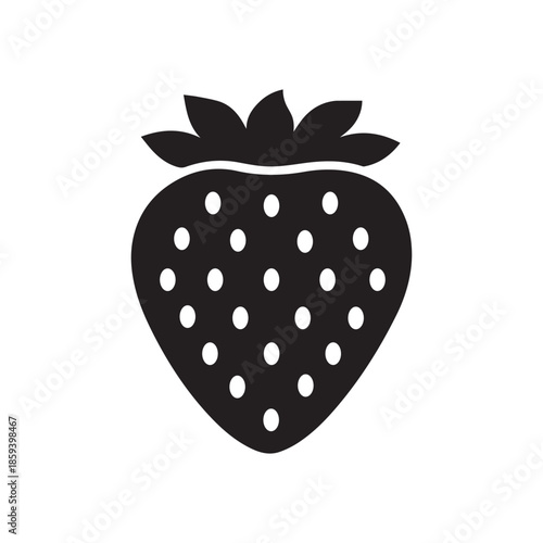 Garden strawberry fruit or strawberries flat vector icon for food apps and websites
