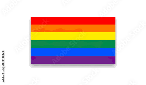 Rainbow flag illustration isolated against black background