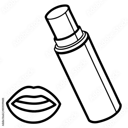 Lip balm line art vector