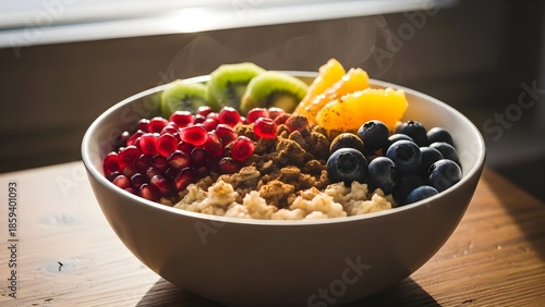 Breakfast bowl with assorted fruits