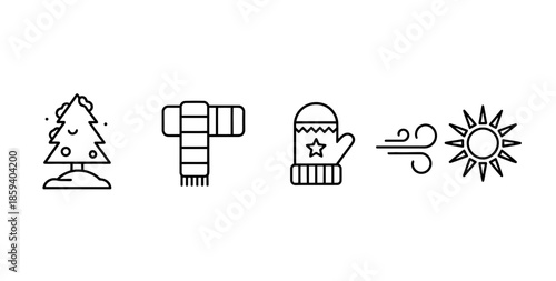 Winter and summer icons collection Vector