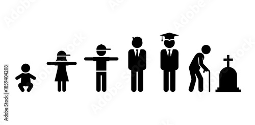 Life stages from birth to death Vector