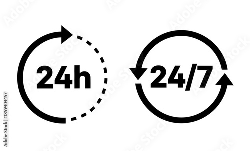 24/7 service availability icon Vector