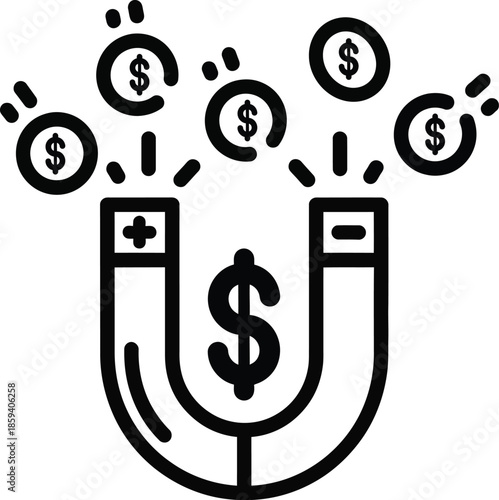 Magnet attracting coins